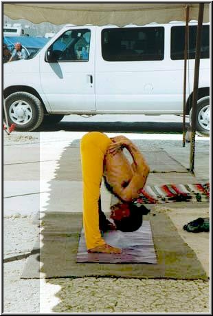 Jeffrey practicing yoga
